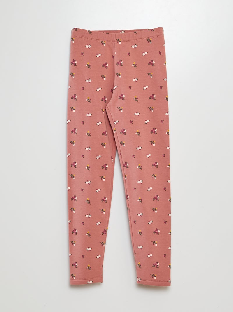 Legging chaud imprimé Rose - Kiabi