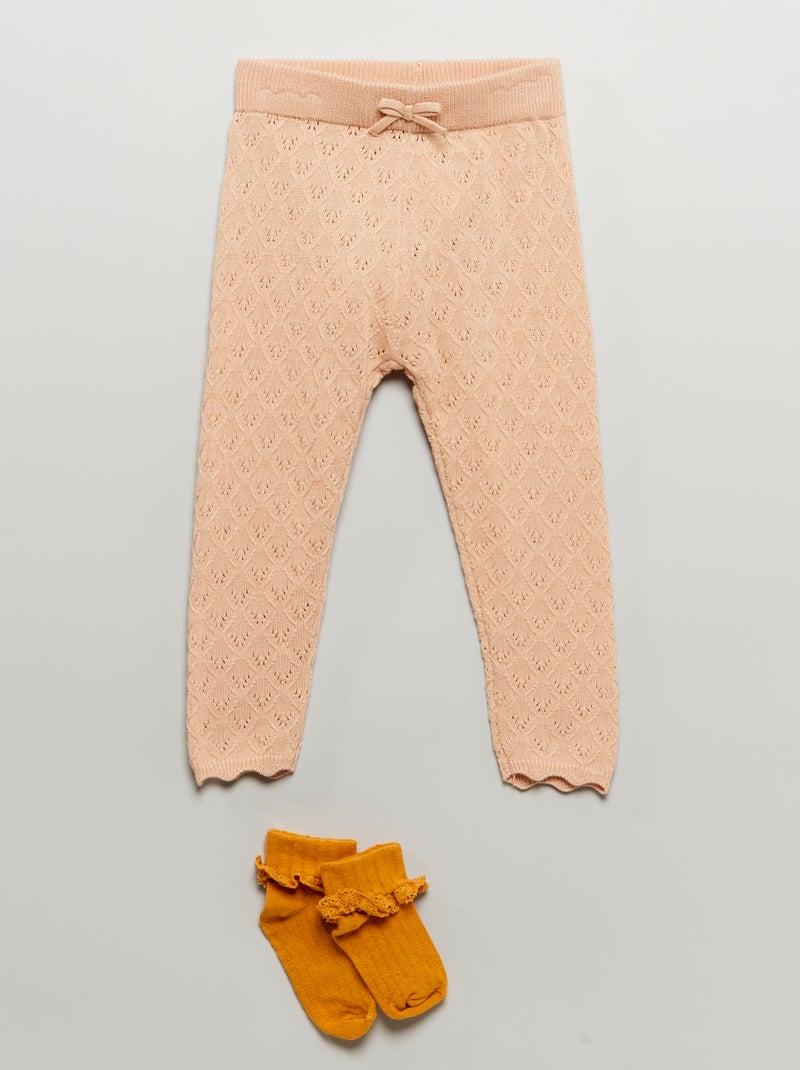 Legging + chaussette - 2 pièces Beige - Kiabi