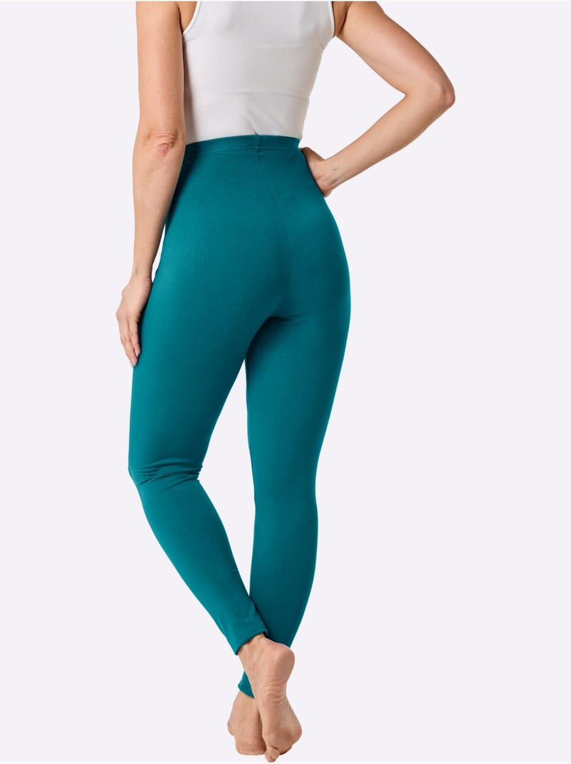 Legging confortable en jersey fin avec ceinture élastique et logo imprimé - taille standard - witt Bleu pétrole - Kiabi