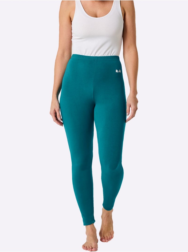 Legging confortable en jersey fin avec ceinture élastique et logo imprimé - taille standard - witt Bleu pétrole - Kiabi