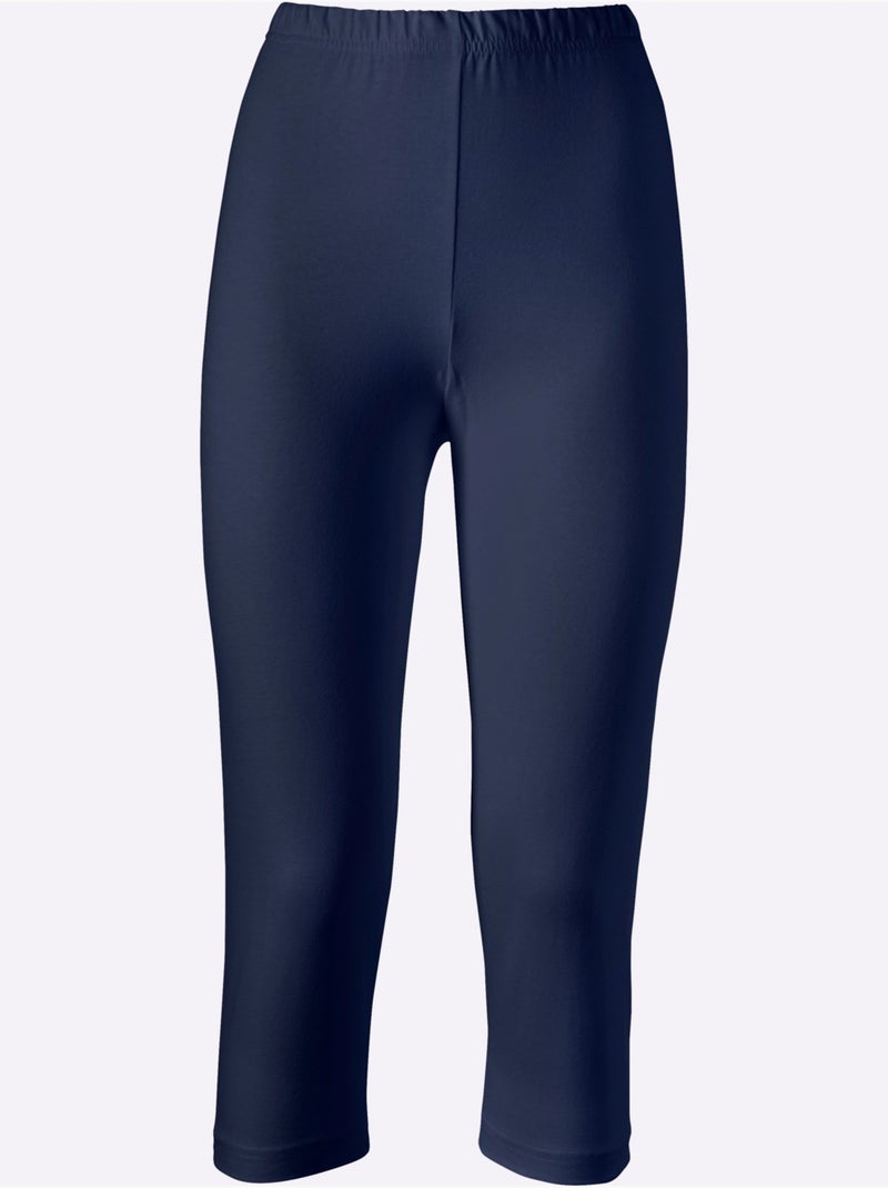 Legging Corsaire Qualité Extensible - Taille Standard - Moda Vilona Bleu marine - Kiabi