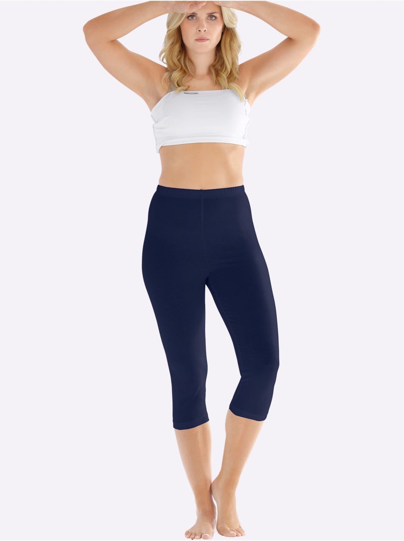 Legging Corsaire Qualité Extensible - Taille Standard - Moda Vilona Bleu marine - Kiabi
