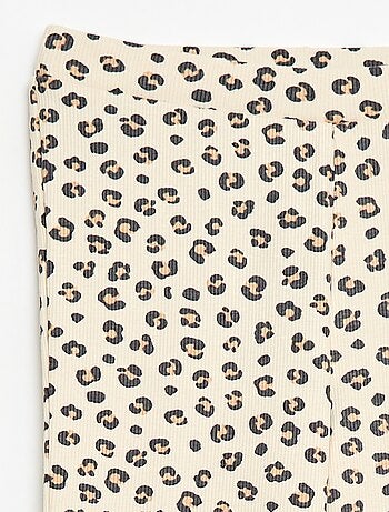 Legging côtelé à motif