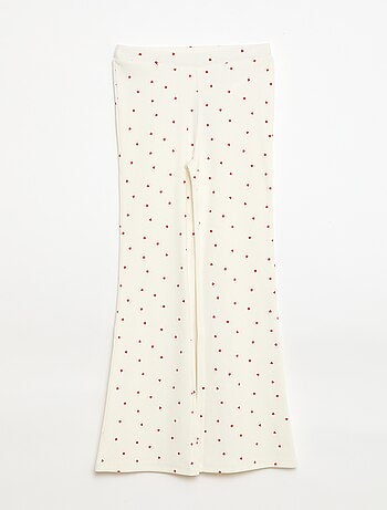 Legging côtelé à motif