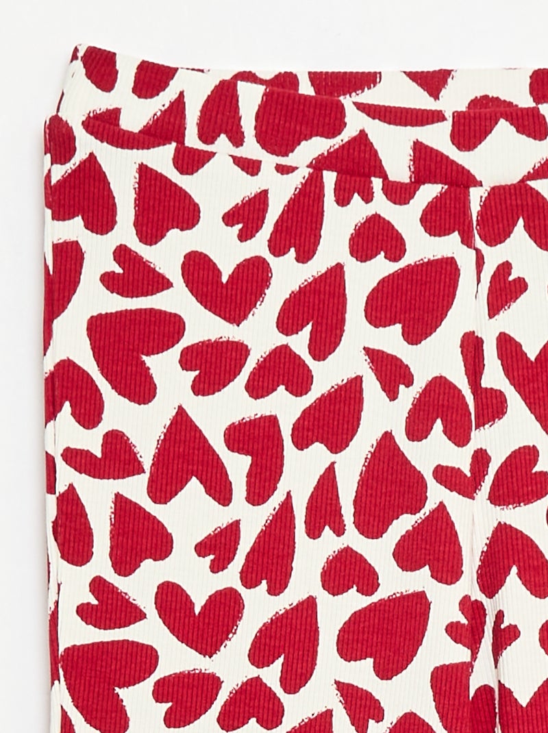 Legging côtelé à motif Blanc - Kiabi