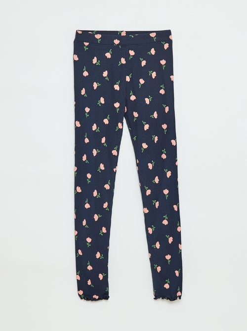 Legging côtelé à motif - Kiabi