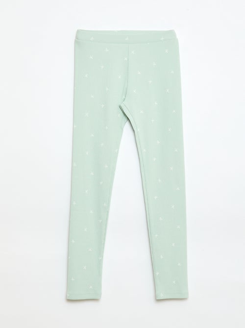 Legging côtelé à motif - Kiabi