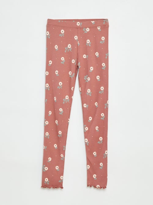 Legging côtelé à motif - Kiabi