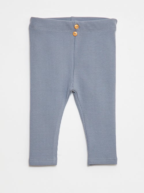 Legging côtelé avec boutons - Kiabi