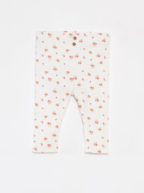 Legging côtelé avec boutons fantaisies - Kiabi