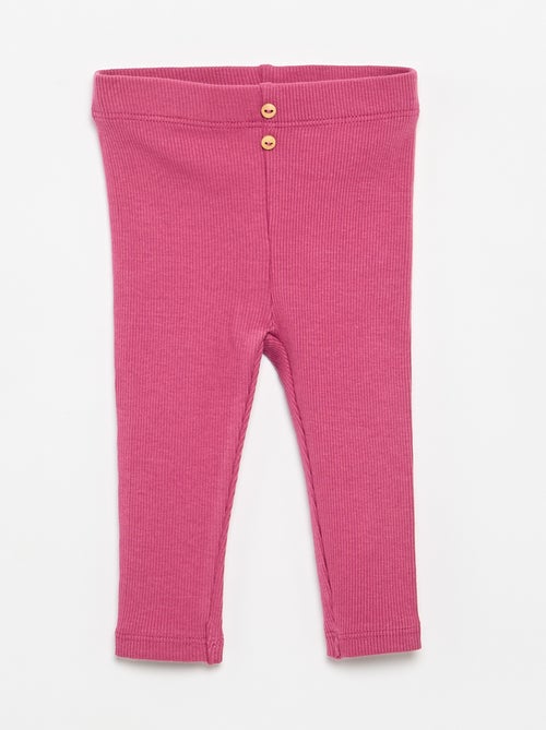 Legging côtelé avec boutons - Kiabi