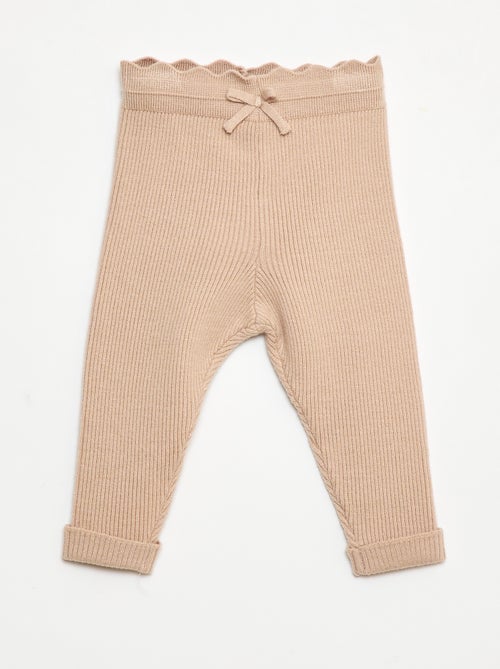 Legging côtelé avec nœud fantaisie - Kiabi