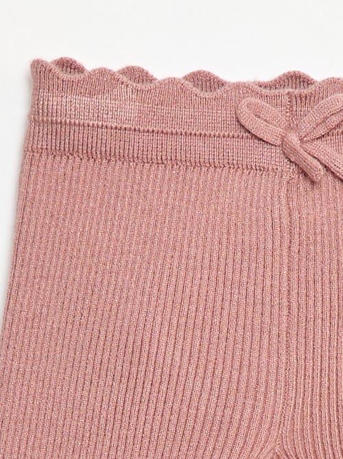 Legging côtelé avec nœud fantaisie - Kiabi