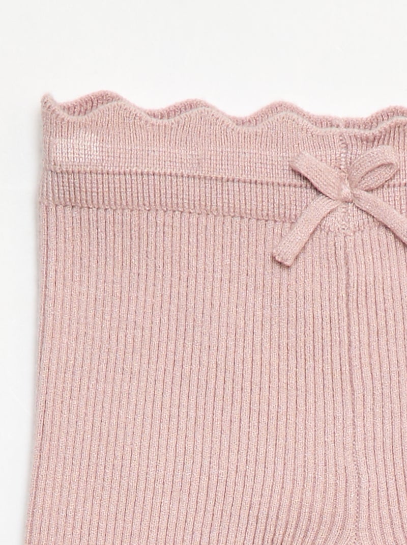 Legging côtelé avec nœud fantaisie Violet - Kiabi