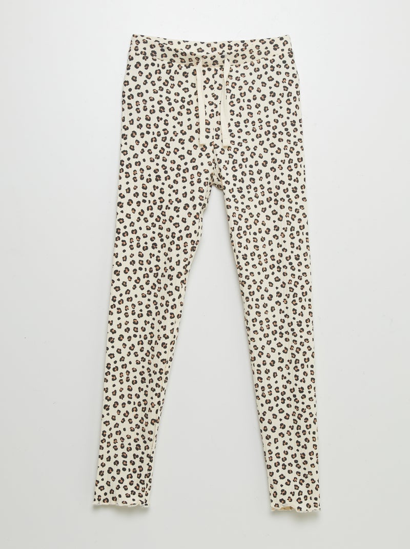 Legging côtelé Blanc - Kiabi