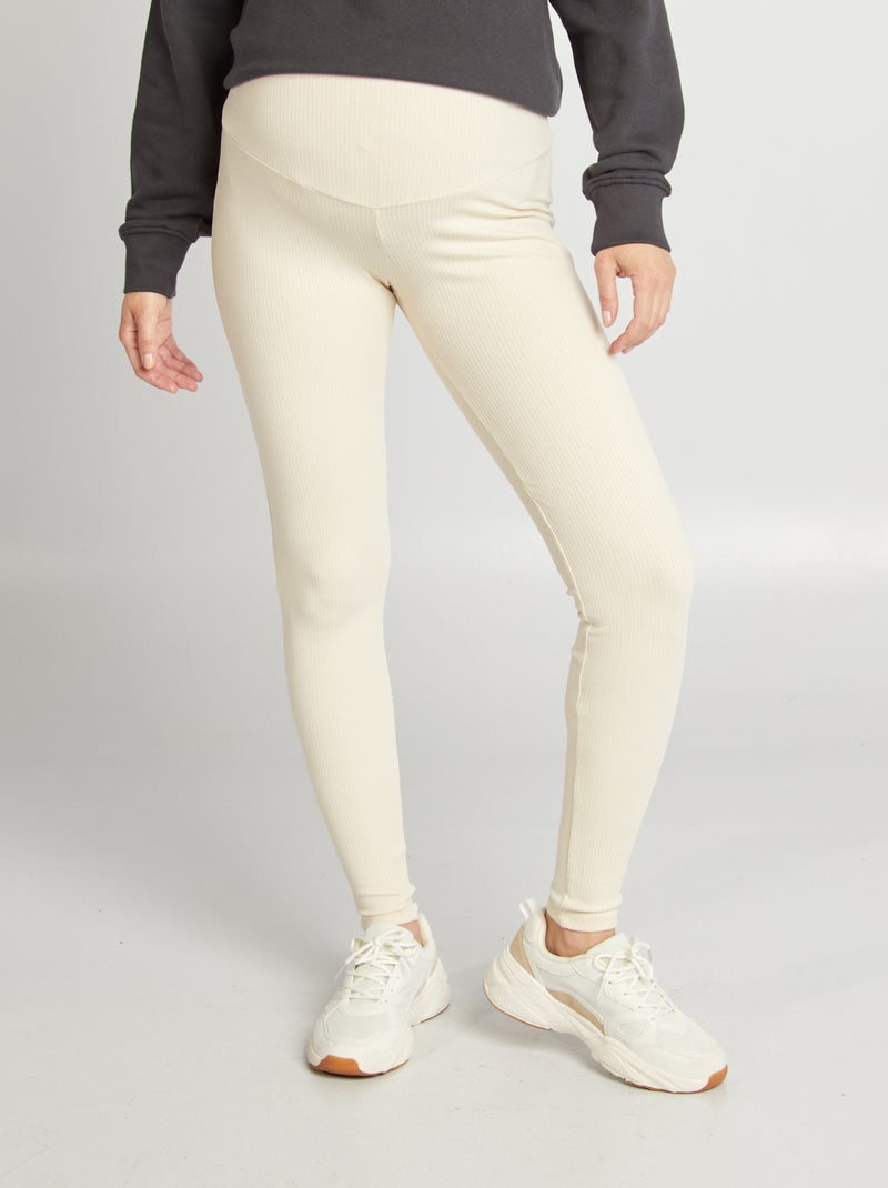 Legging côtelé de maternité Beige clair - Kiabi