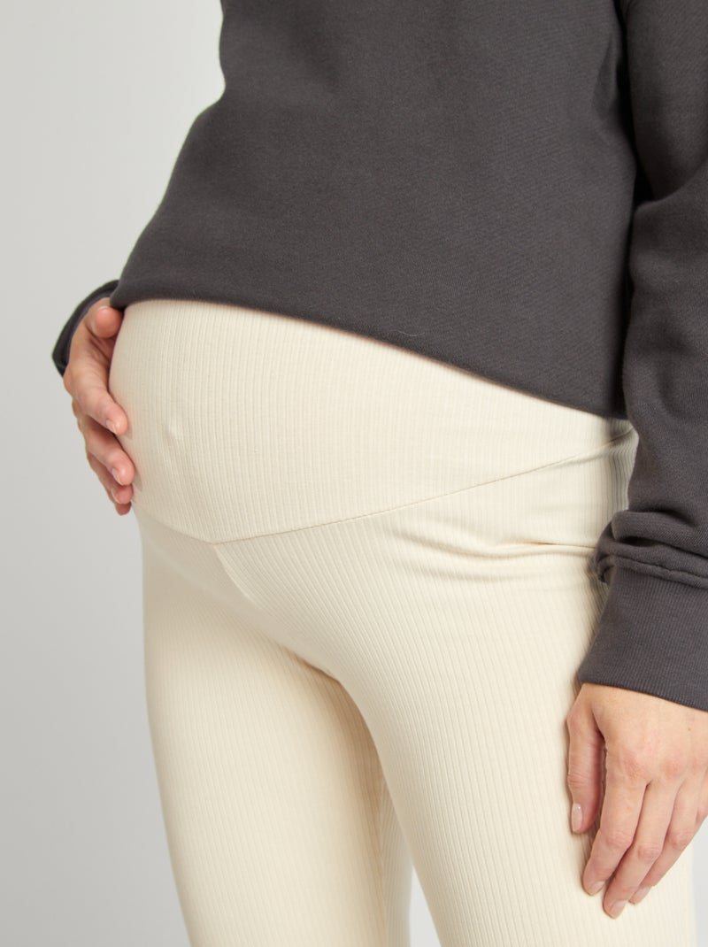 Legging côtelé de maternité Beige clair - Kiabi