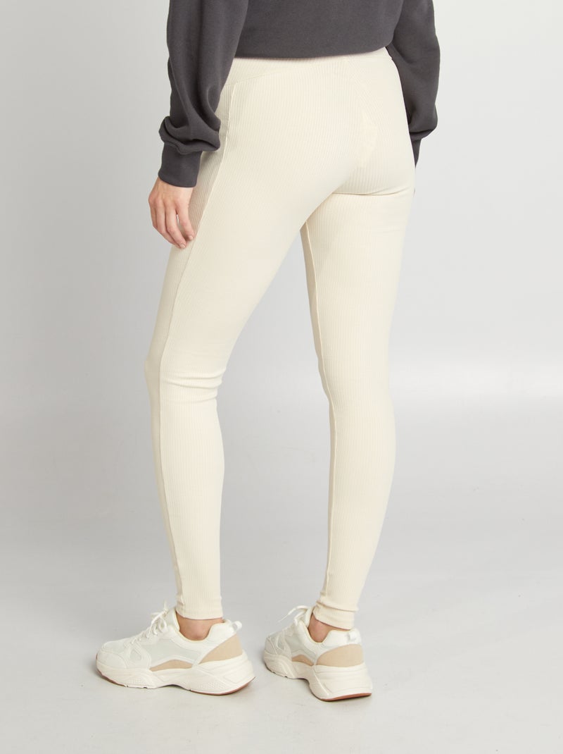 Legging côtelé de maternité Beige clair - Kiabi