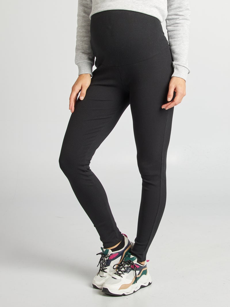 Legging côtelé de maternité Noir - Kiabi