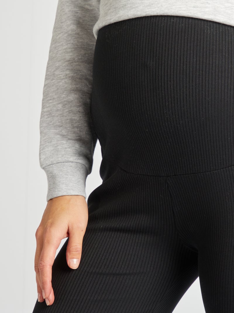 Legging côtelé de maternité Noir - Kiabi
