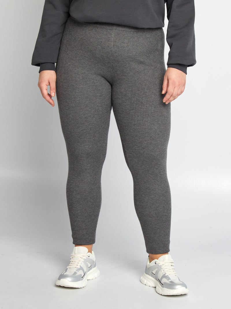 Legging côtelé Gris foncé - Kiabi