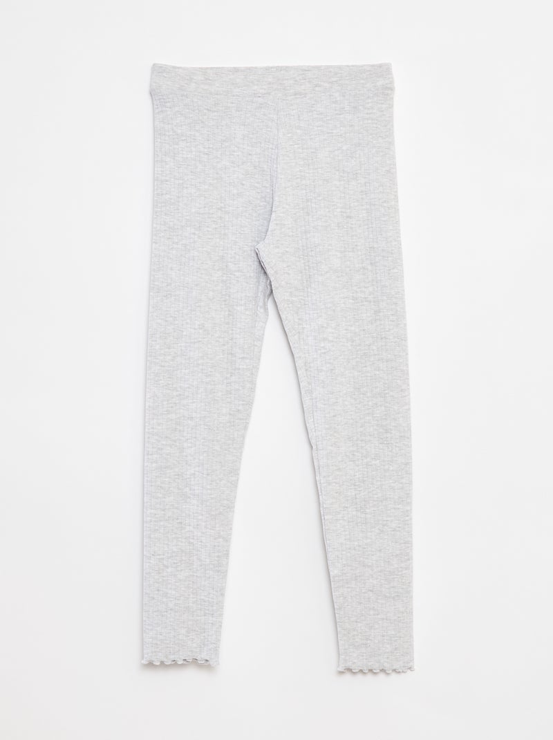 Legging côtelé long uni Gris - Kiabi