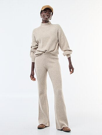 Legging côtelée en matière douce