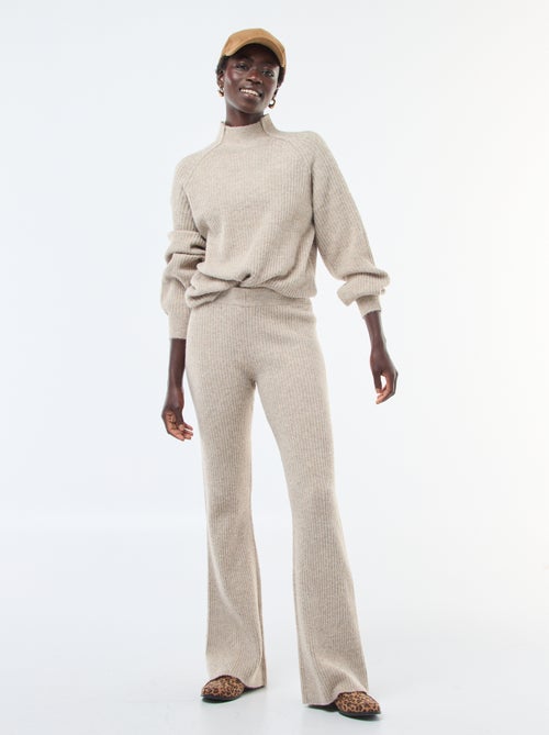 Legging côtelée en matière douce - Kiabi