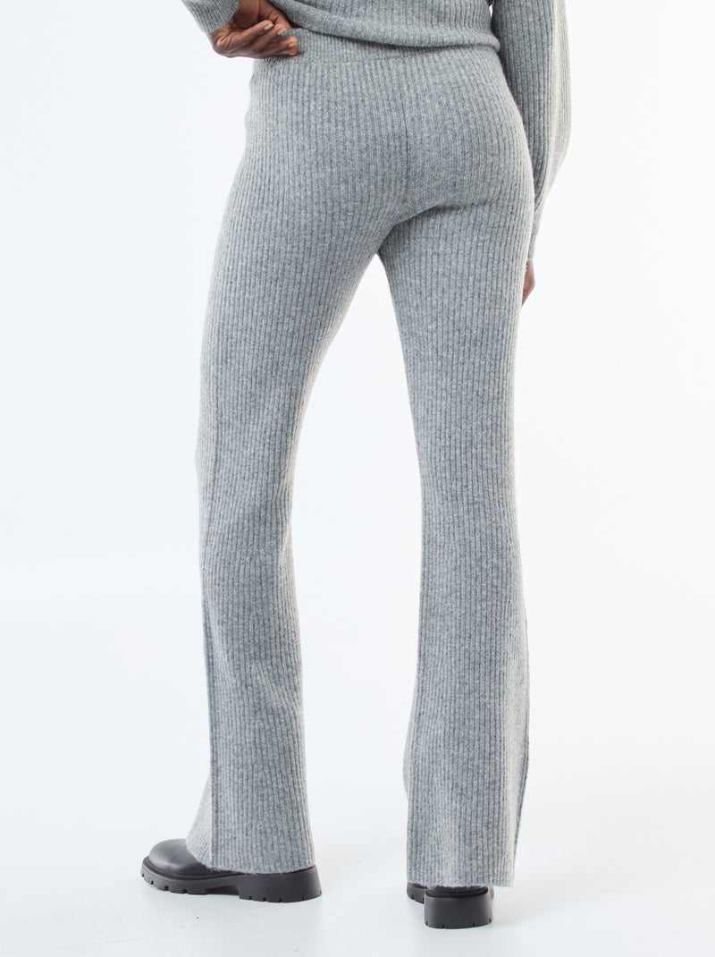 Legging côtelée en matière douce Gris - Kiabi