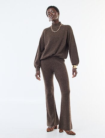 Legging côtelée en matière douce