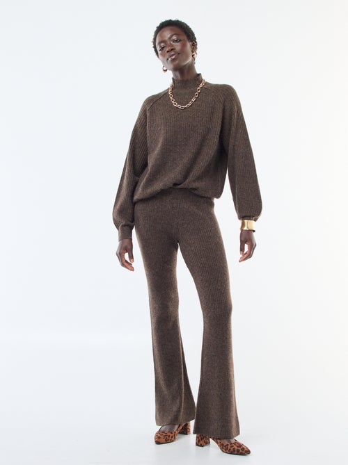 Legging côtelée en matière douce - Kiabi