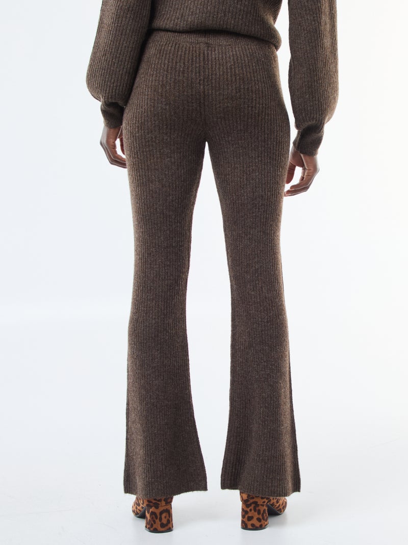 Legging côtelée en matière douce Marron - Kiabi