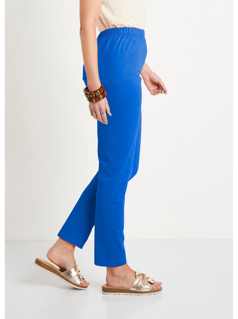 Legging coton stretch taille élastiquée - afibel Bleu - Kiabi