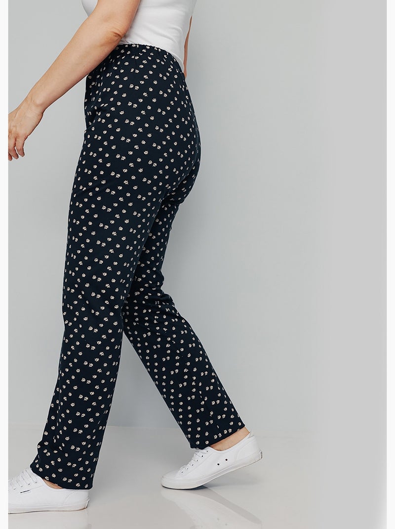 Legging coton stretch taille élastiquée - afibel Bleu marine - Kiabi