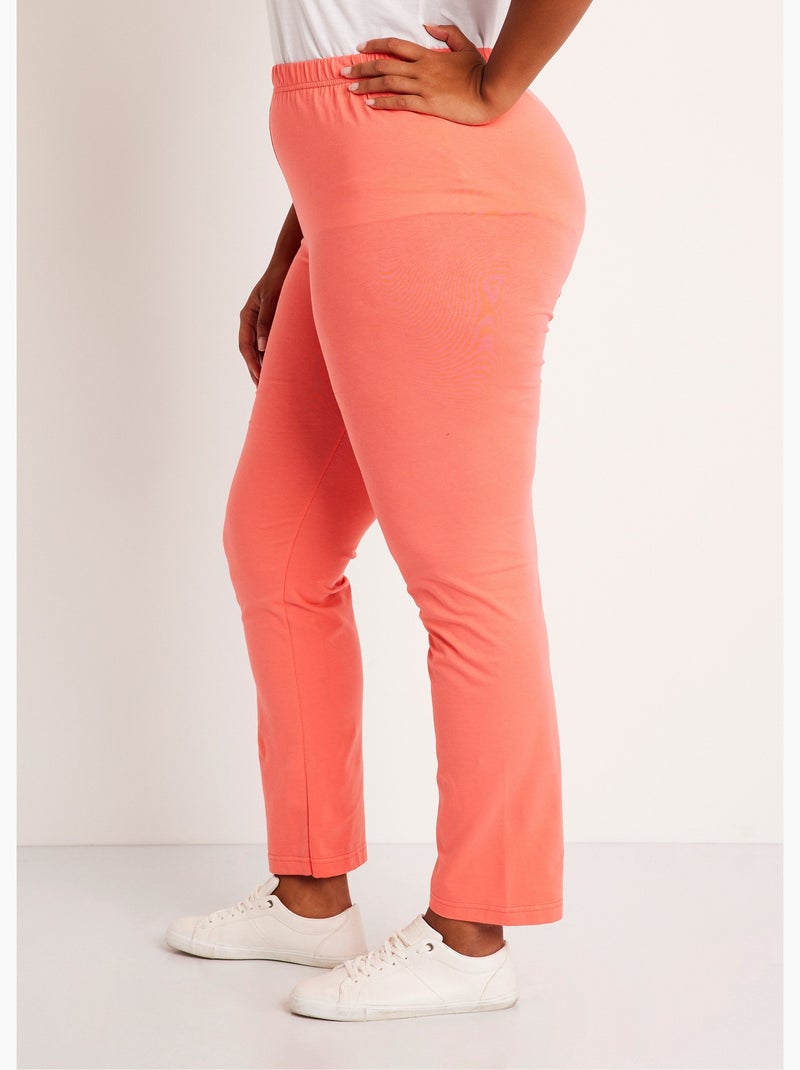 Legging coton stretch taille élastiquée - afibel Corail - Kiabi