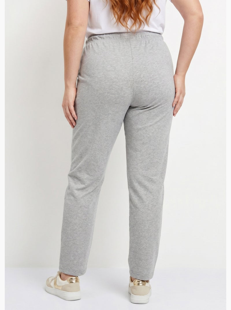 Legging coton stretch taille élastiquée - afibel Gris chiné - Kiabi