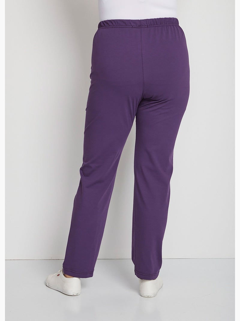 Legging coton stretch taille élastiquée - afibel Prune - Kiabi