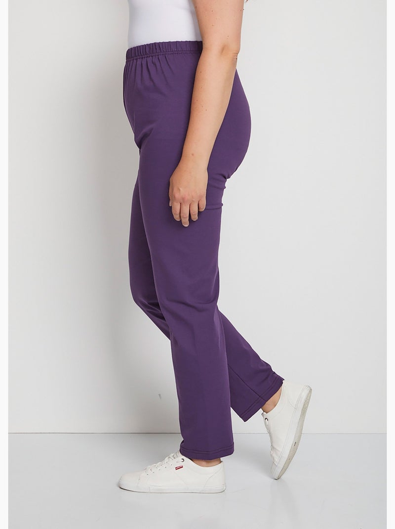 Legging coton stretch taille élastiquée - afibel Prune - Kiabi