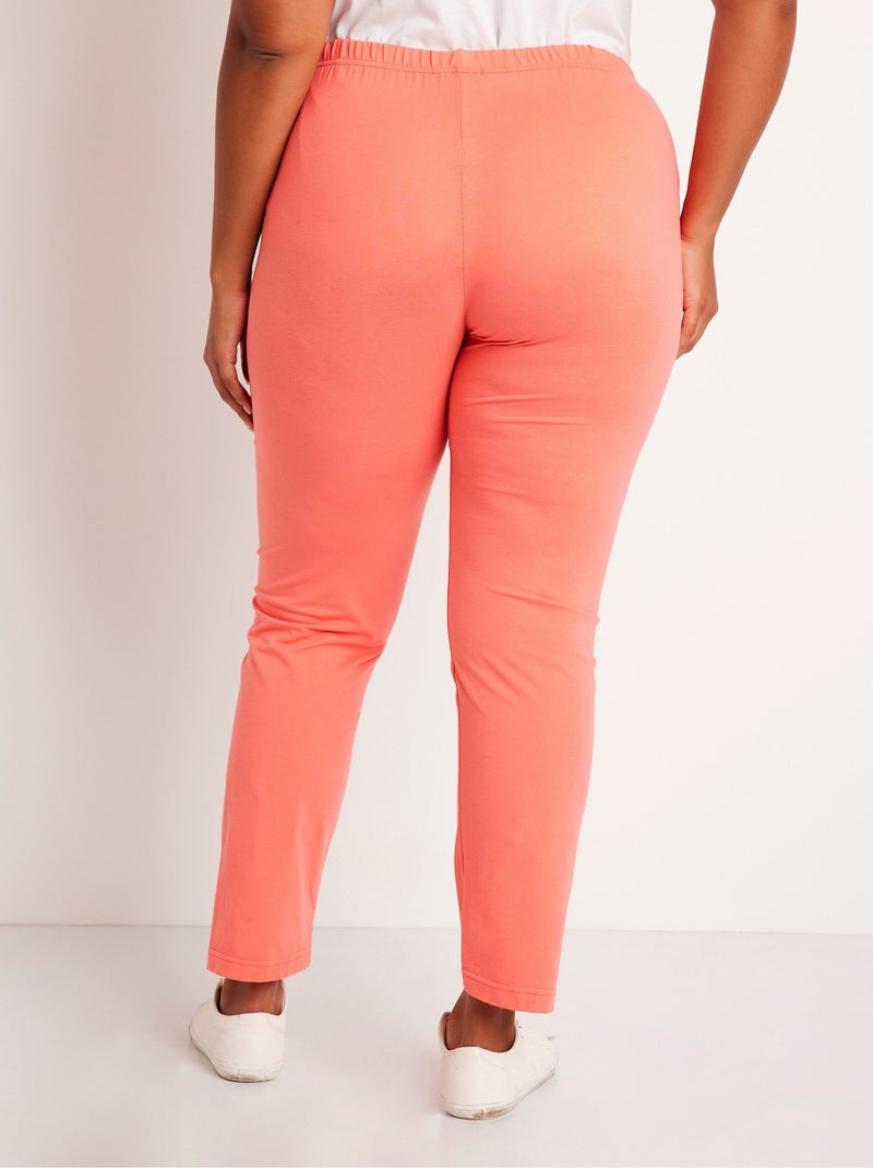 Legging coton stretch taille élastiquée - afibel Rose - Kiabi