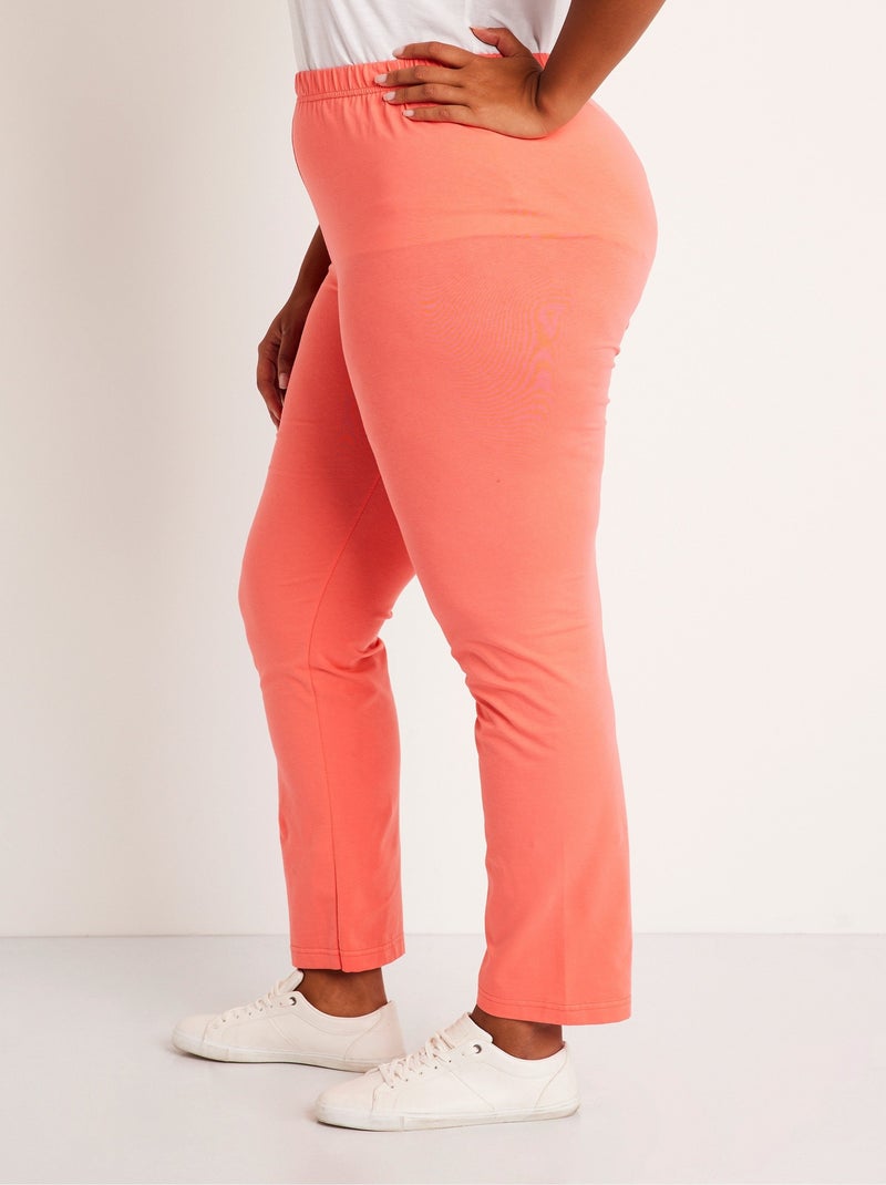 Legging coton stretch taille élastiquée - afibel Rose - Kiabi