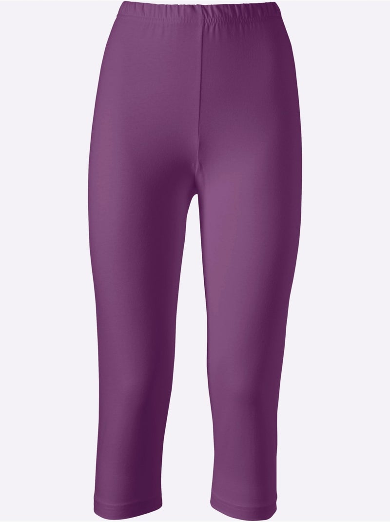 Legging court avec ceinture élastique en superbes coloris - Taille standard - Moda Vilona Violet - Kiabi