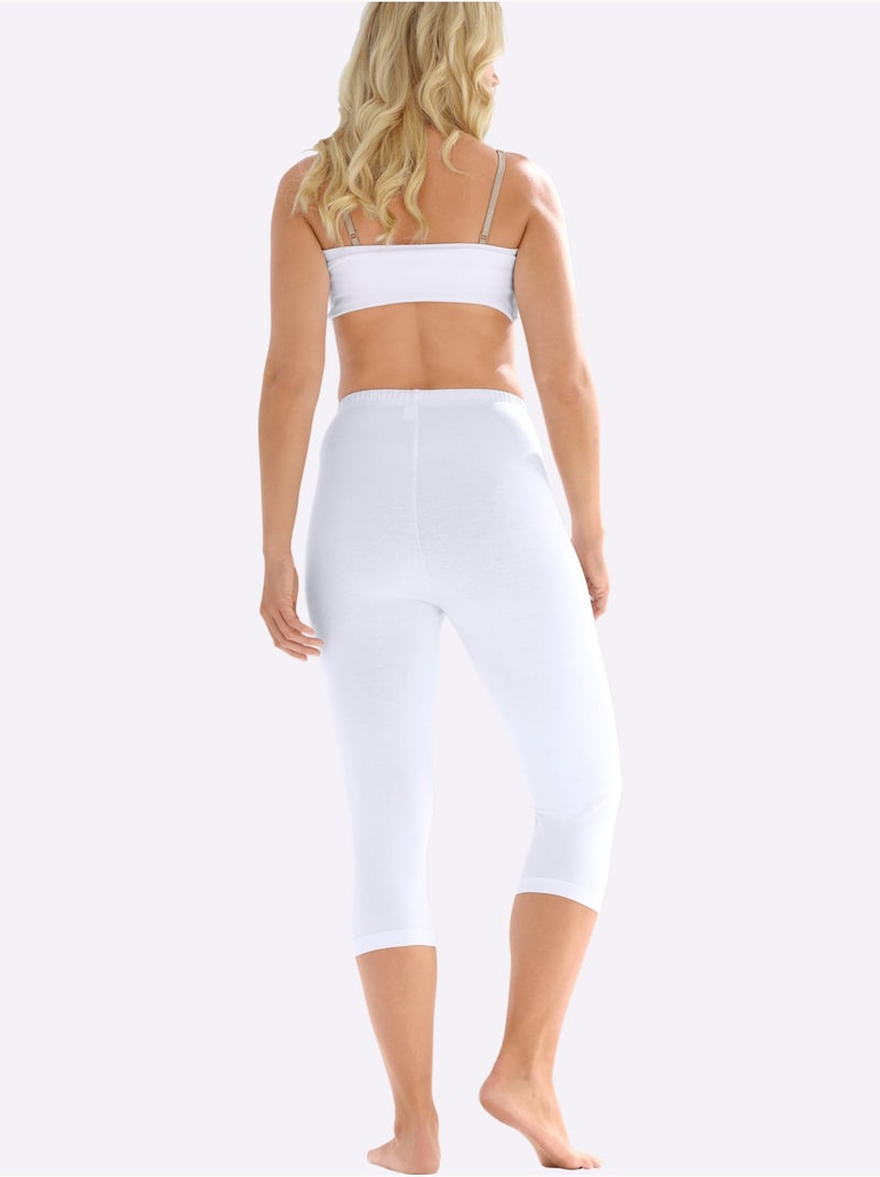 Legging court avec ceinture élastique et coupe ajustée - taille standard - moda vilona Blanc - Kiabi