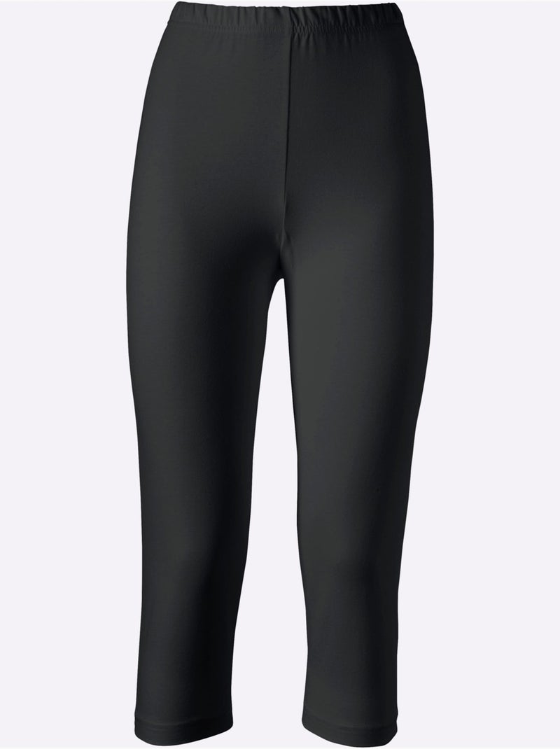 Legging court avec ceinture élastique et coupe ajustée - Taille standard - Moda Vilona Noir - Kiabi