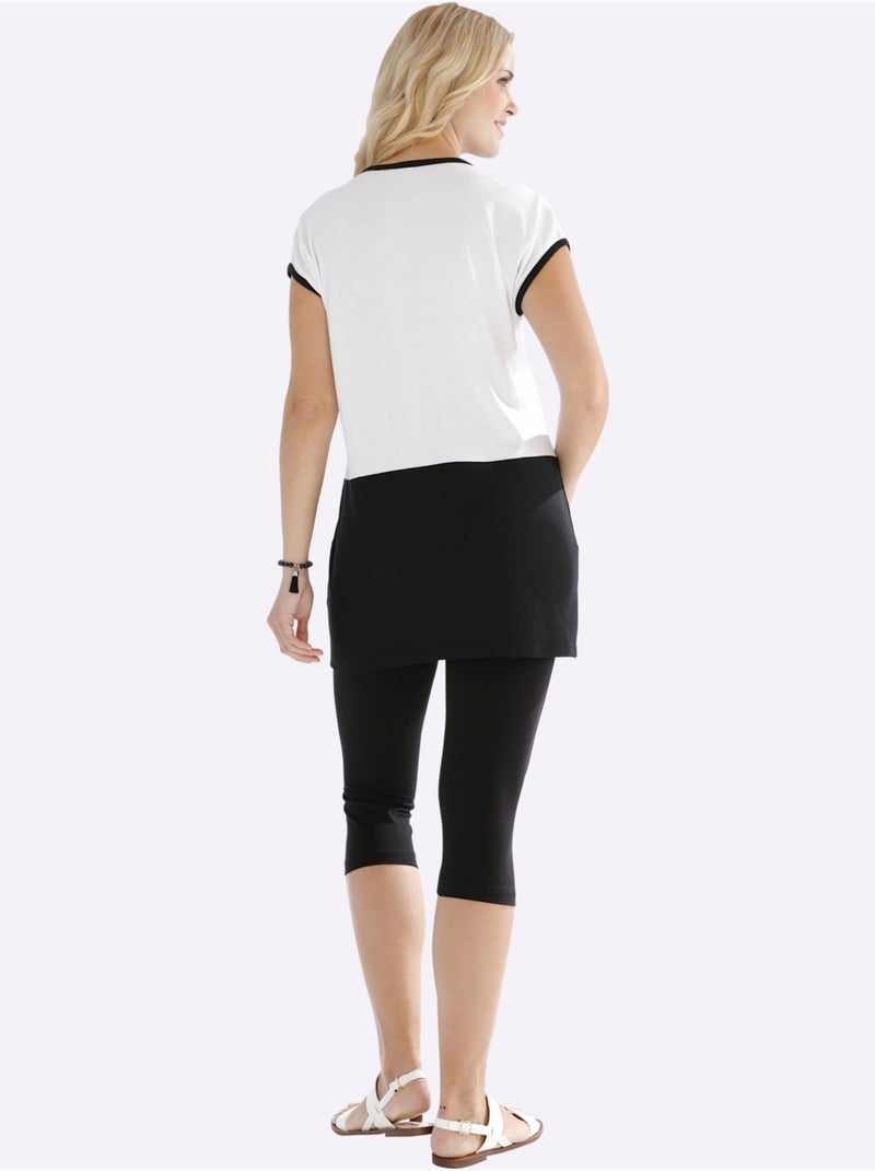 Legging court avec ceinture élastique et coupe ajustée - Taille standard - Moda Vilona Noir - Kiabi