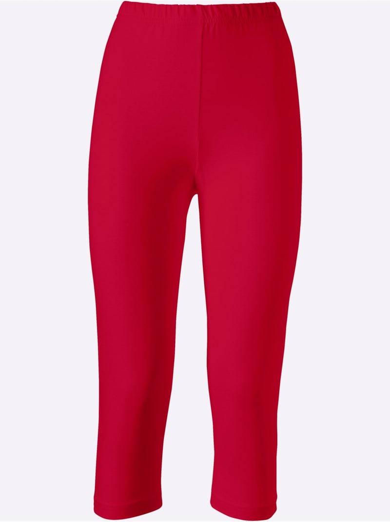 Legging court avec ceinture élastique et finition soignée - Taille standard - Moda Vilona Rouge - Kiabi