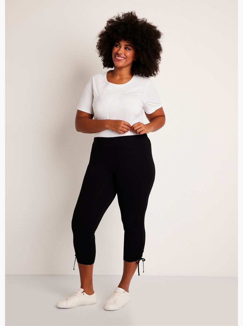 Legging court ceinture élastiqué - Afibel Noir - Kiabi