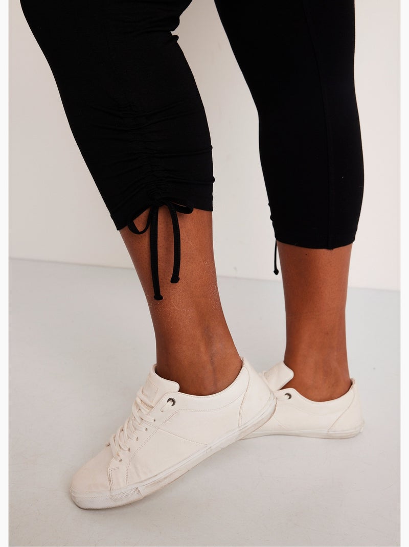 Legging court ceinture élastiqué - Afibel Noir - Kiabi