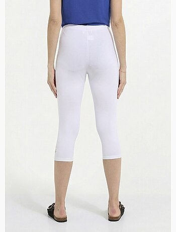 Legging court ceinture élastiqué bas brodés - Afibel