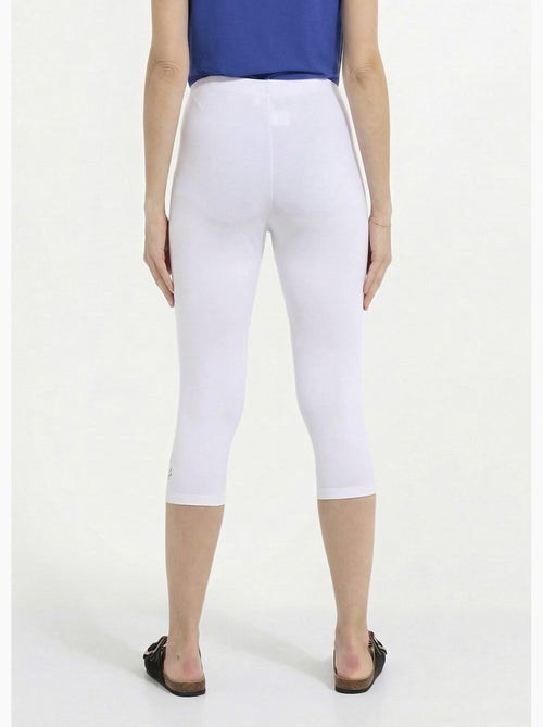 Legging court ceinture élastiqué bas brodés - Afibel - Kiabi