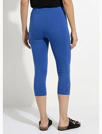 Legging court ceinture élastiqué bas brodés - Afibel